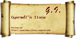 Gyermán Ilona névjegykártya